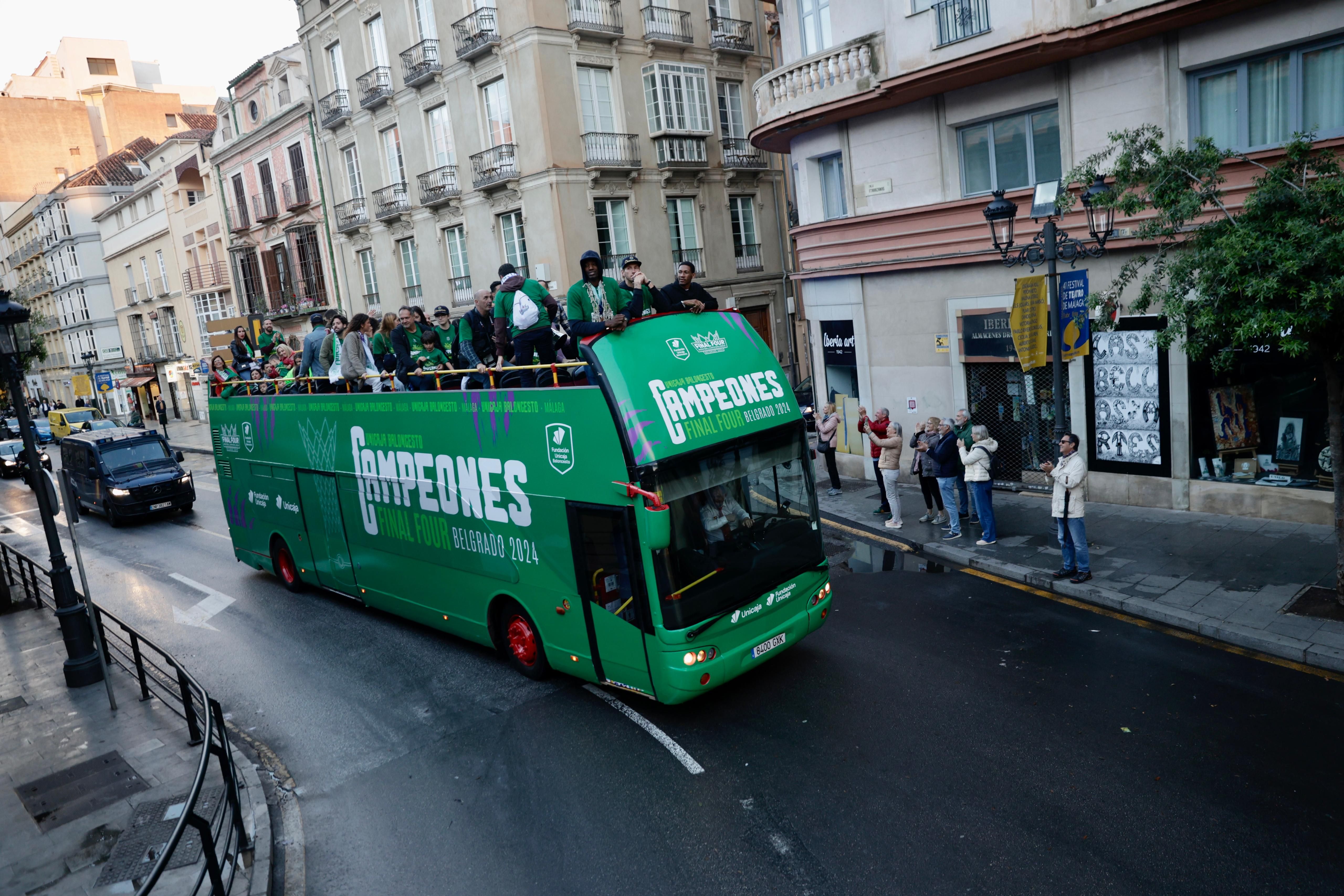 El Unicaja celebra el título de la Champions League en Málaga