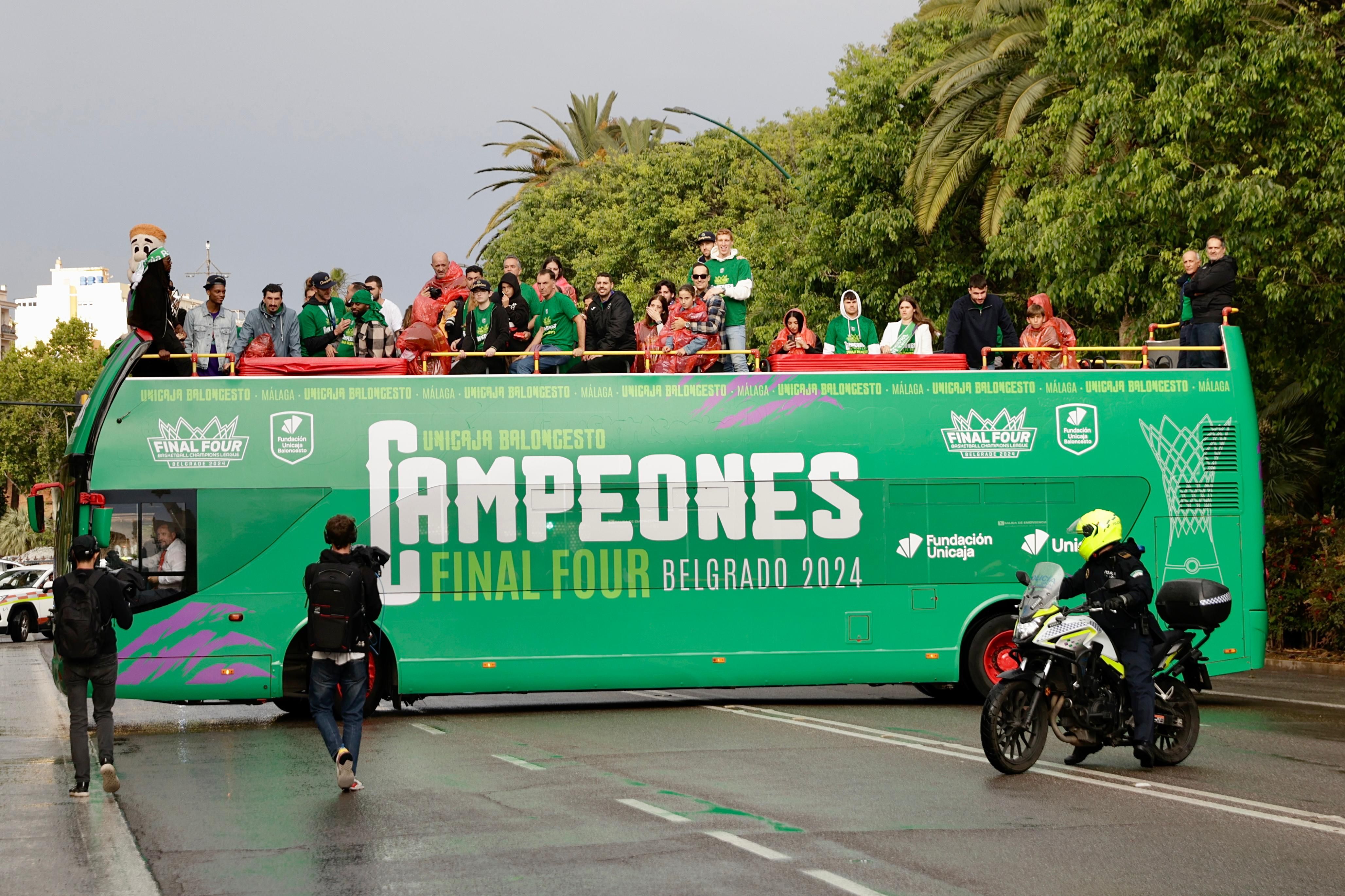 El Unicaja celebra el título de la Champions League en Málaga