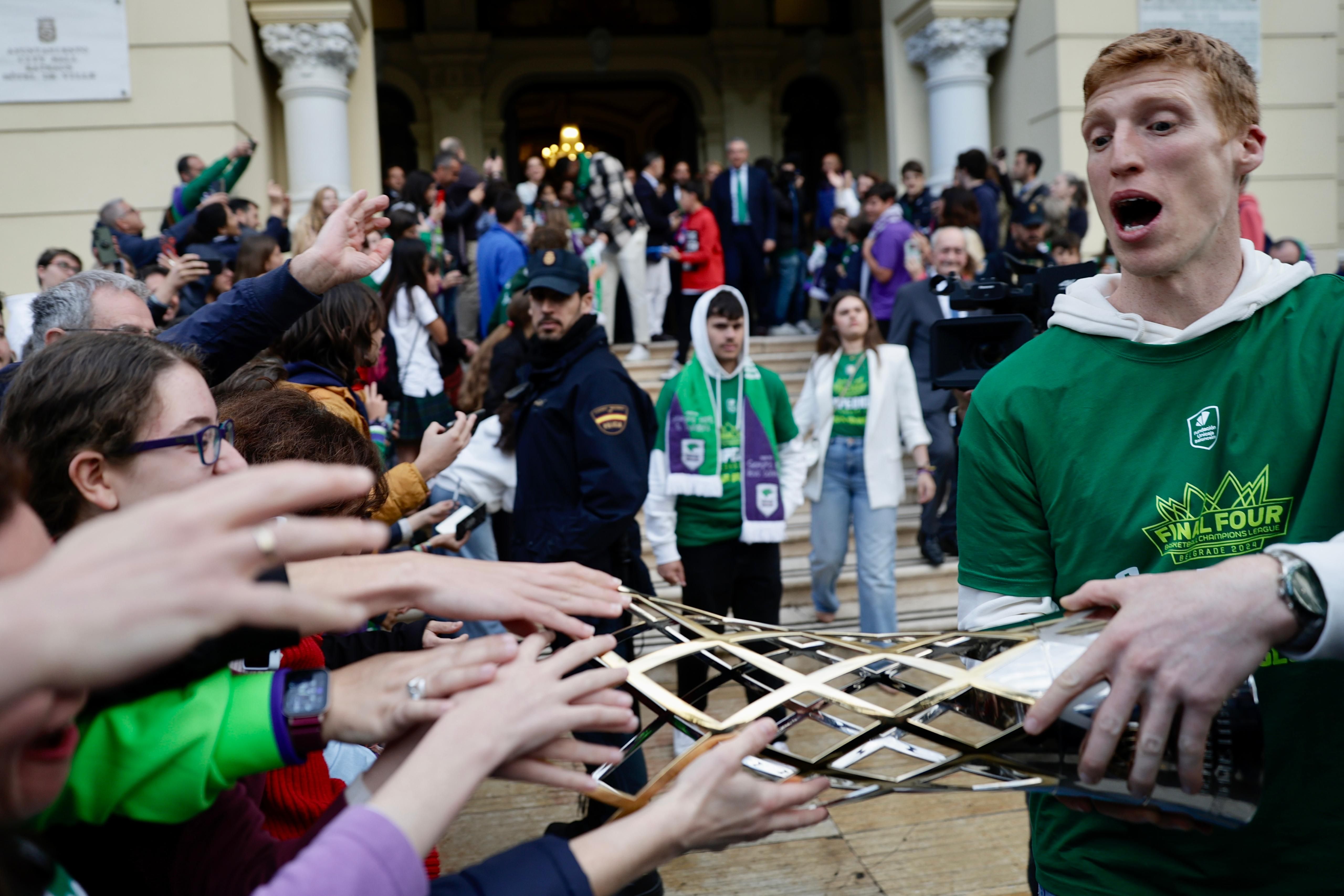 El Unicaja celebra el título de la Champions League en Málaga