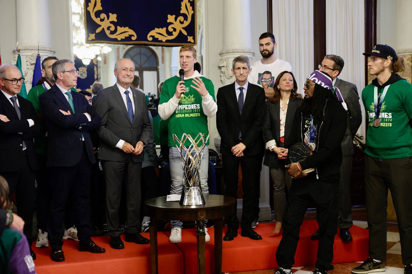 El Unicaja celebra el título de la Champions League en Málaga