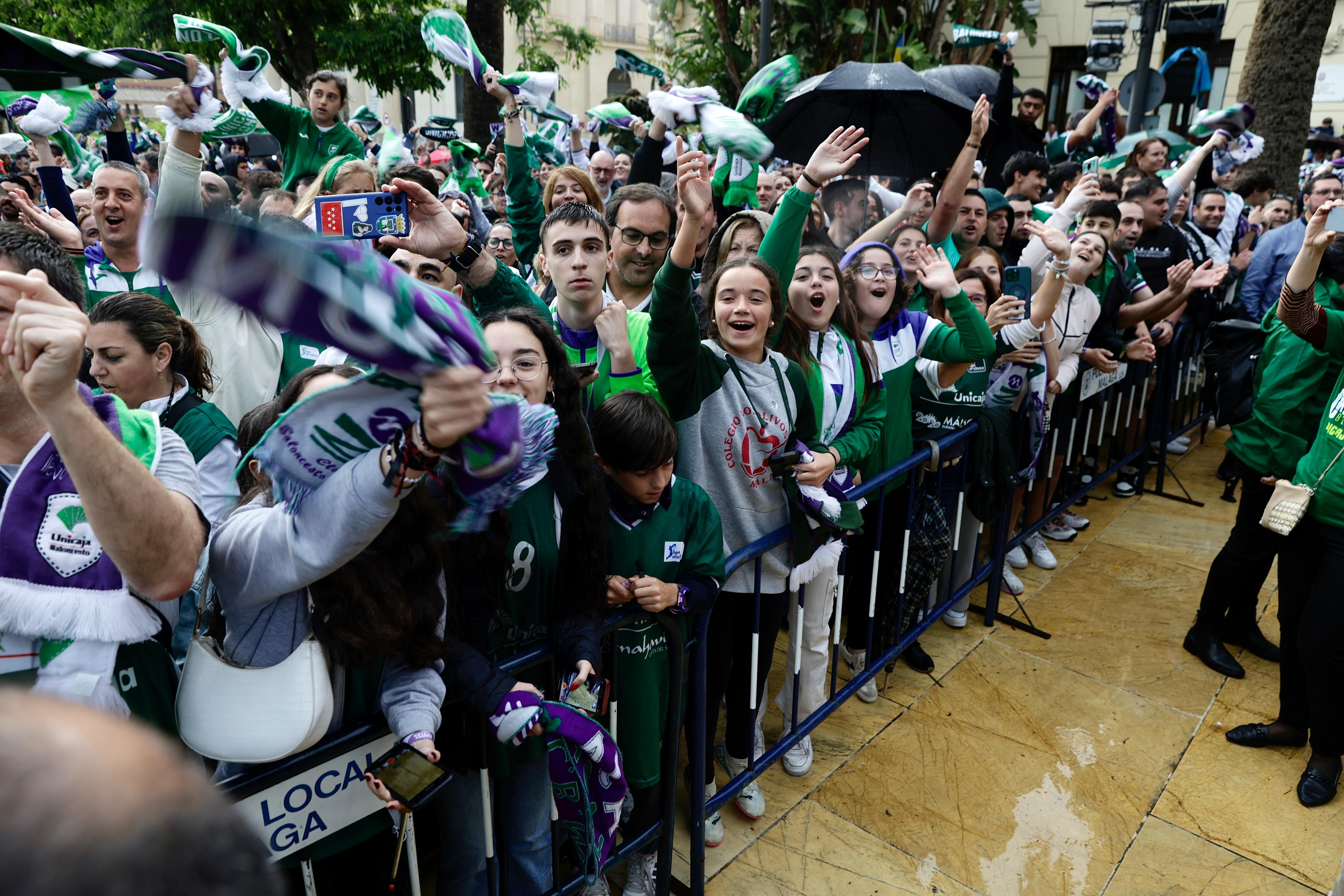El Unicaja celebra el título de la Champions League en Málaga
