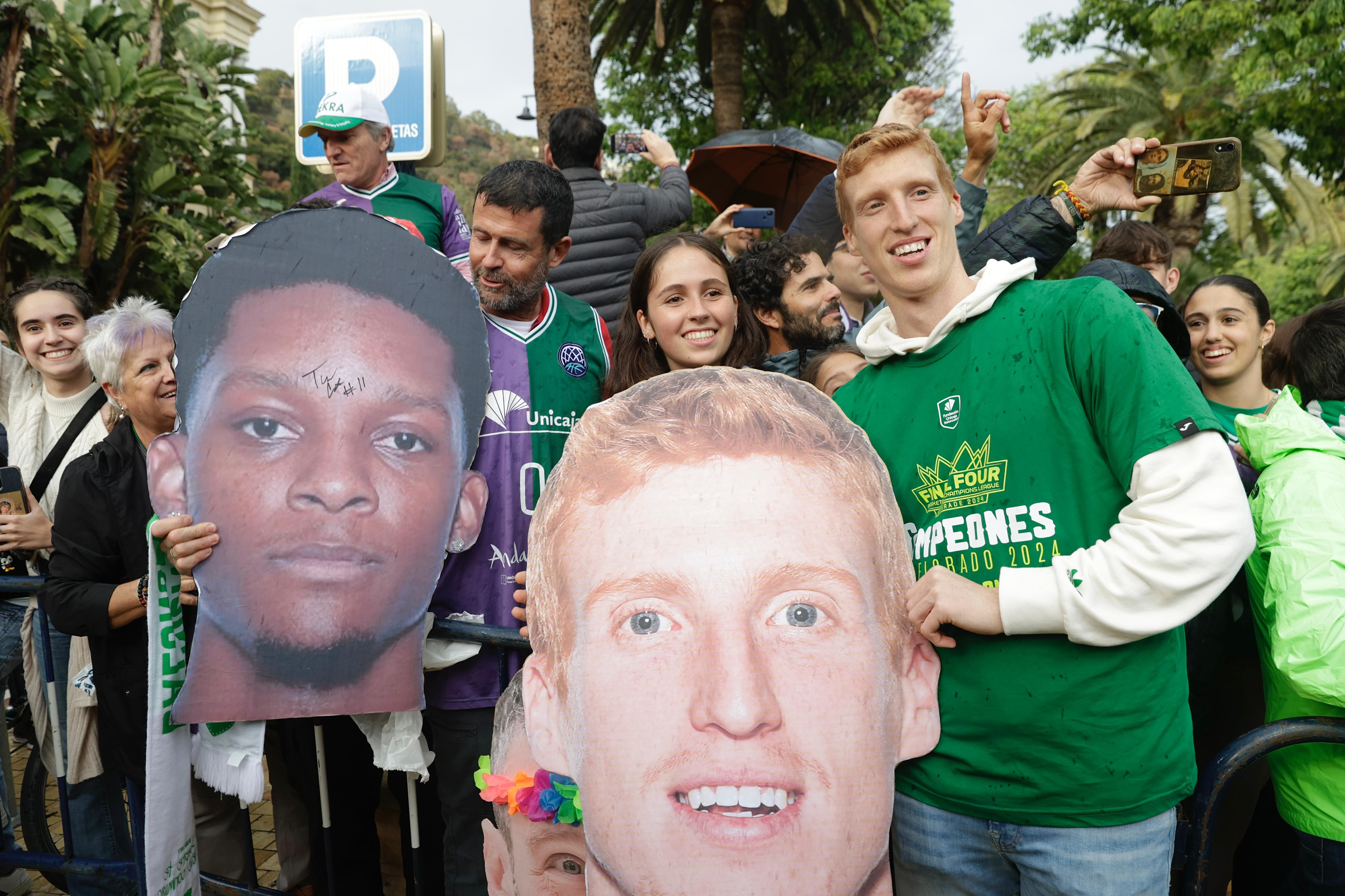 El Unicaja celebra el título de la Champions League en Málaga