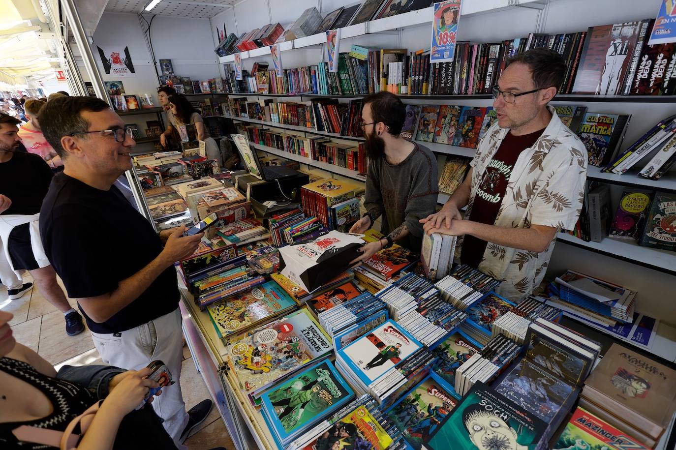 Jornada del sábado en la Feria del Libro de Málaga en el parque