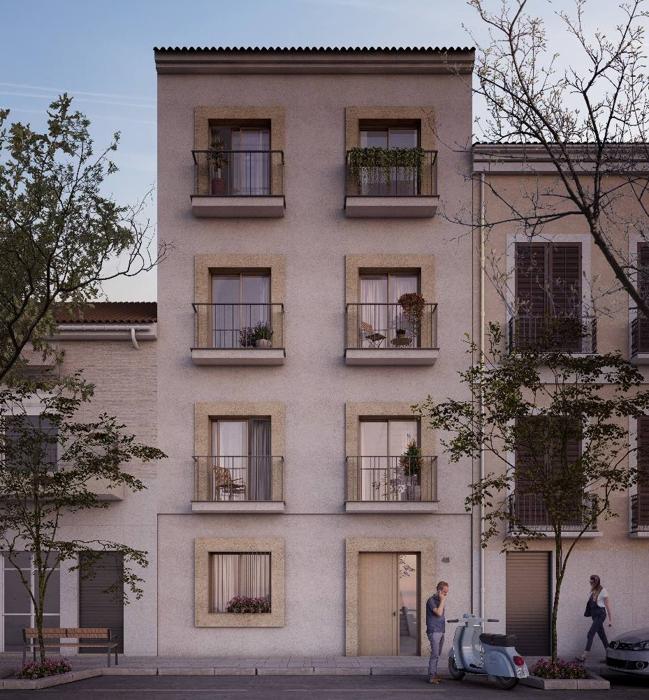 Lagunillas 48 se integra de forma armónica en el entorno urbano del barrio.