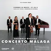 Cartel anunciador de 'Ensemble de Músicos Concerto Málaga'.