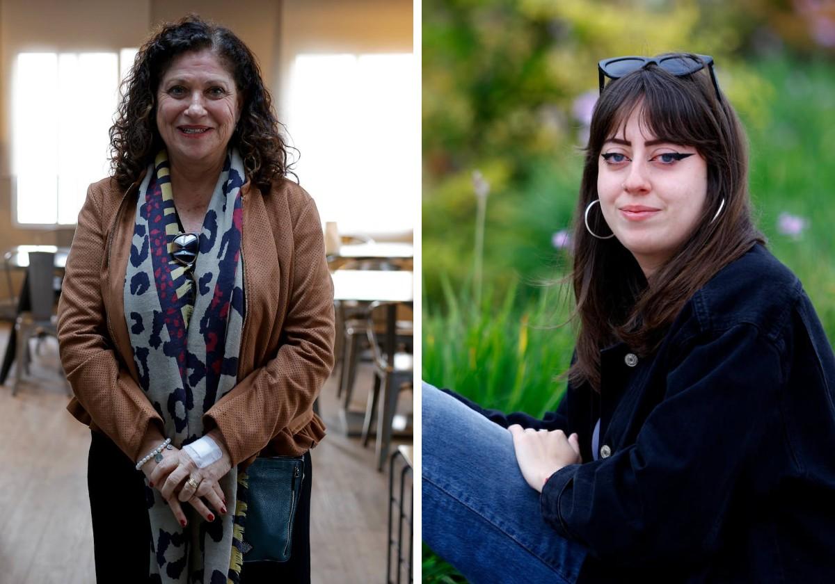 Aránzazu Espeso (Forum de Política Feminista de Málaga) y Alba García (Libres y Combativas)