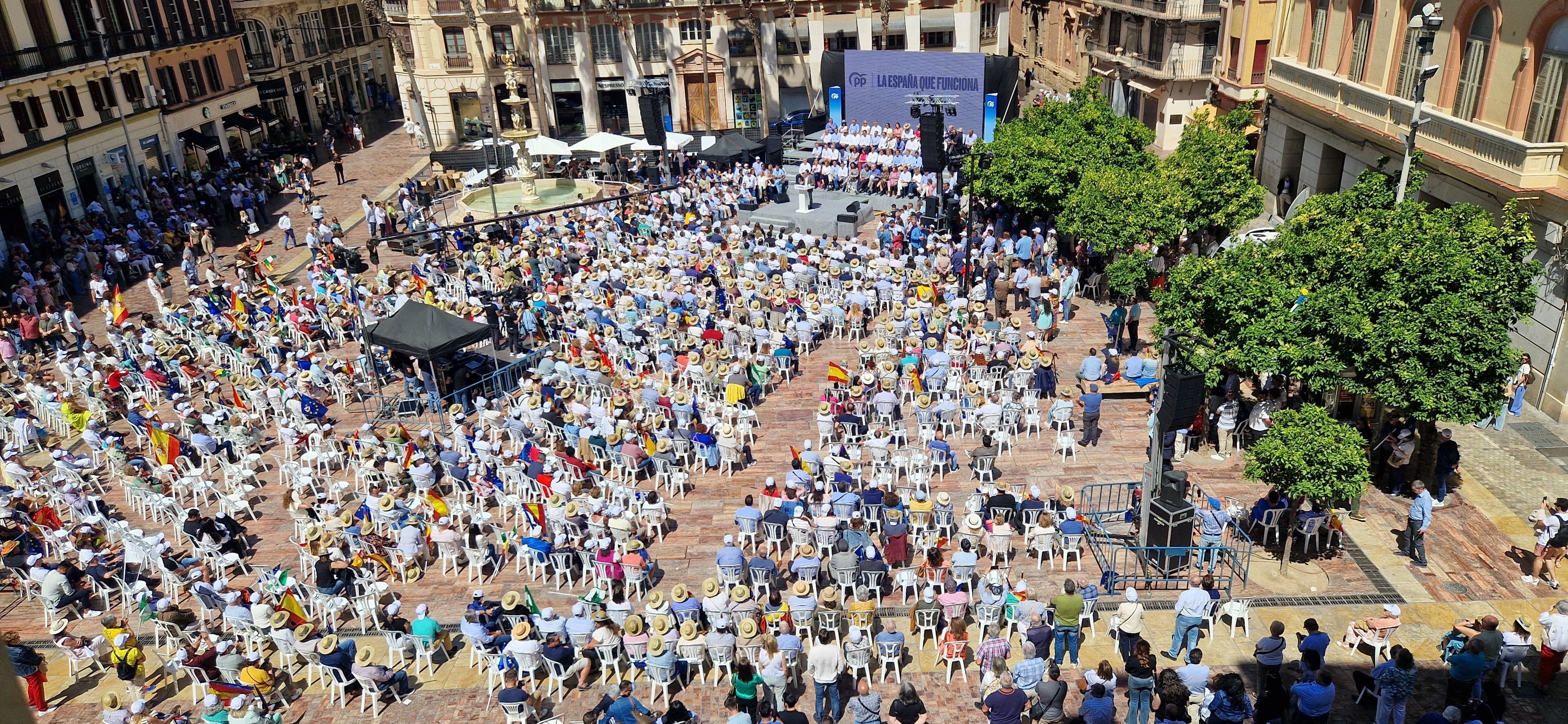 El acto de Alberto Núñez Feijóo en Málaga, en imágenes