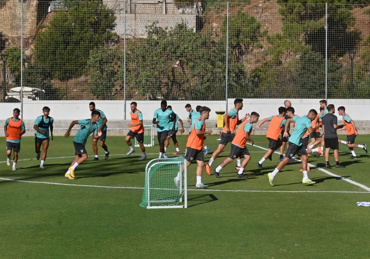 Imágenes de la pretemporada del Málaga, en agosto.