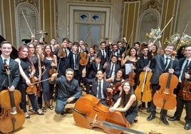 La Orquesta de Cámara, la hermana mayor del proyecto, en una imagen de este año en la Sala Fundación Unicaja María Cristina.
