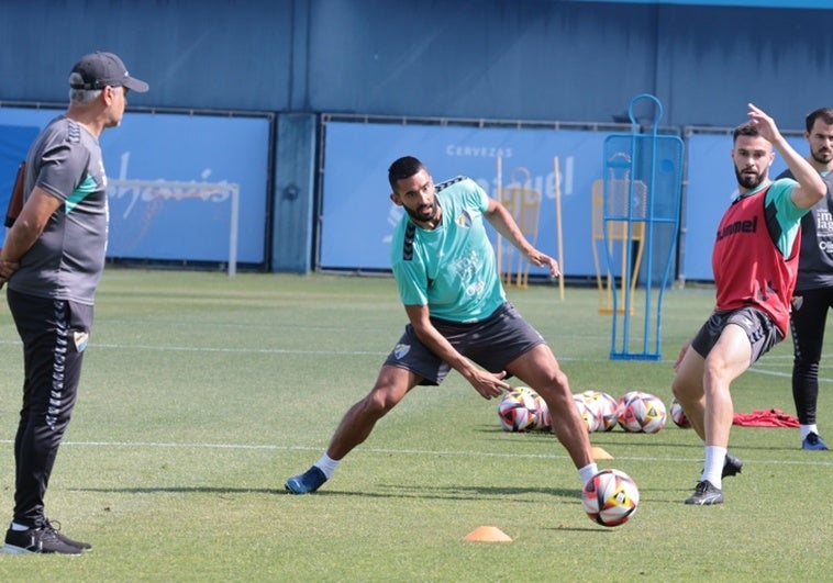 Pellicer y Galilea (uno de los apercibidos), en un entrenamiento esta semana.