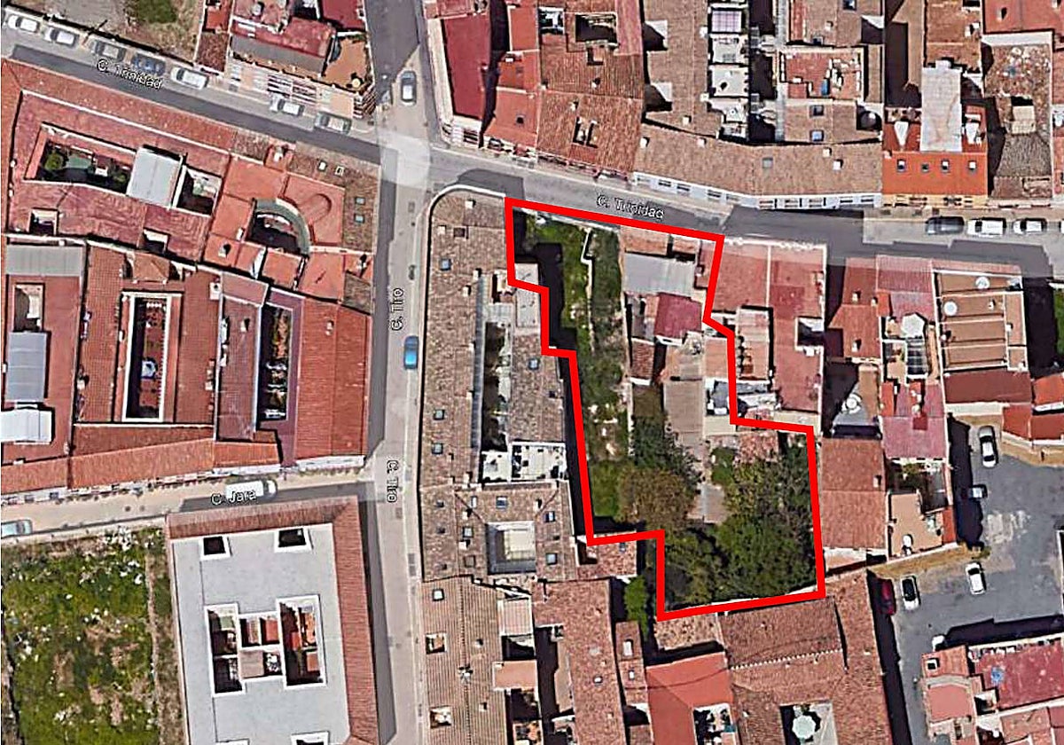 Parcelas de la calle Trinidad en las que se llevará a cabo este proyecto.