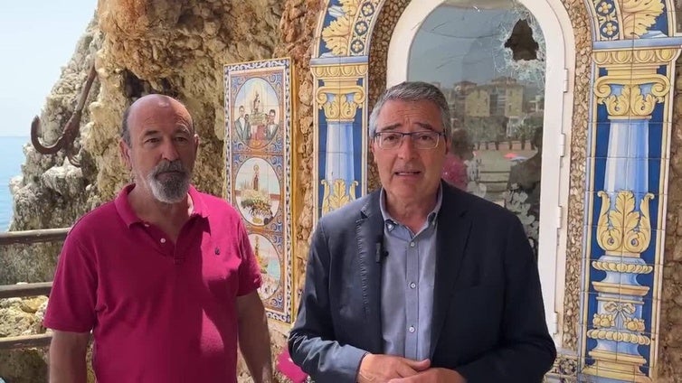 El alcalde de Rincón de la Victoria, Francisco Salado, lamenta el ataque vandálico a la hornacina de la Virgen del Carmen
