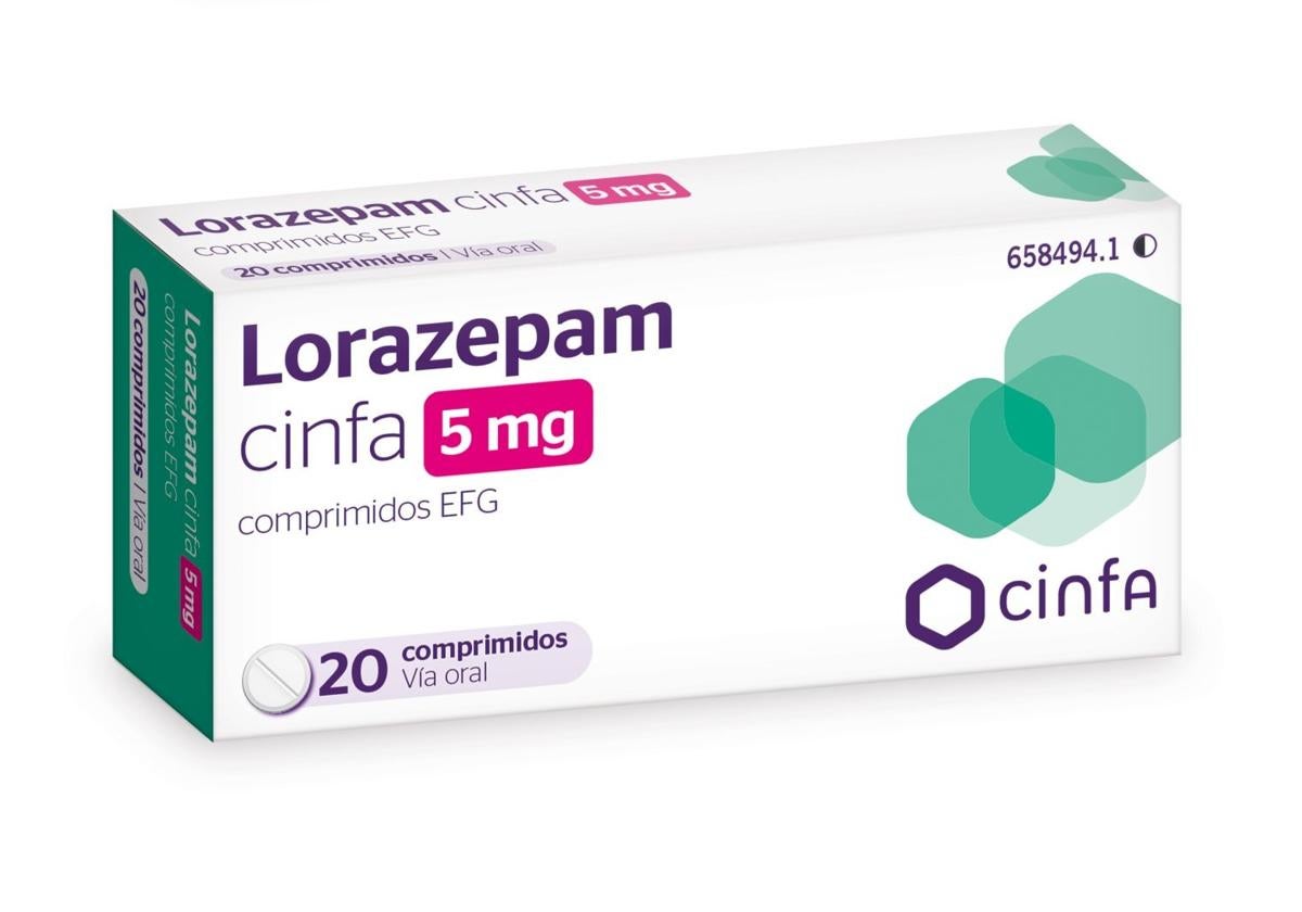 Nuevo diseño de la caja de Lorazepam.