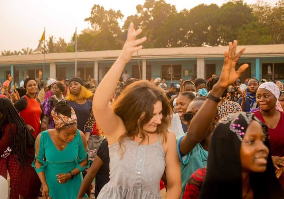 La malagueña Eva Martín, en una de las actividades durante su voluntariado en Nigeria.