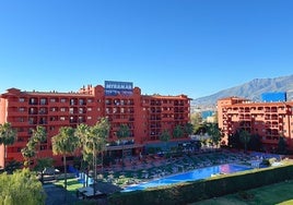 Vista del apartahotel Myramar de Fuengirola.