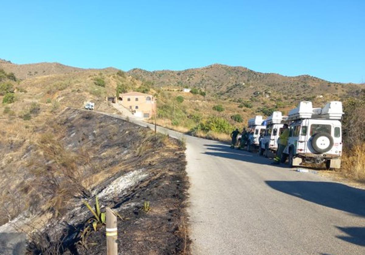Un incendio en el paraje de la Venta El Túnel obliga a cortar la MA-3101 en ambos sentidos