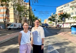 Concejales en el barrio de El Boquetillo, donde tendrá lugar la verbena.