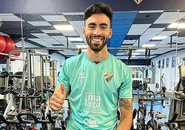El jugador del Málaga, Juande, en una imagen de archivo durante un entrenamiento en el gimnasio esta temporada.