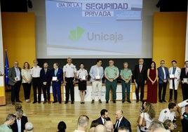 Imagen del acto por el Día de la Seguridad Privada celebrado en Málaga, en el que SUR fue reconocido.