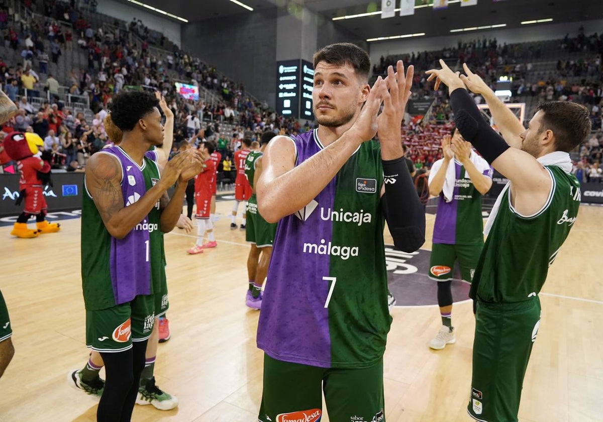 Barreiro celebra una victoria del Unicaja.