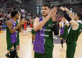 Barreiro celebra una victoria del Unicaja.