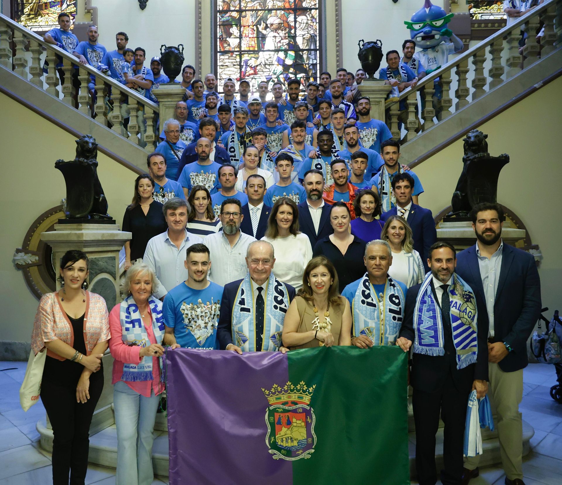 Recepción a los jugadores en el Ayuntamiento de Málaga