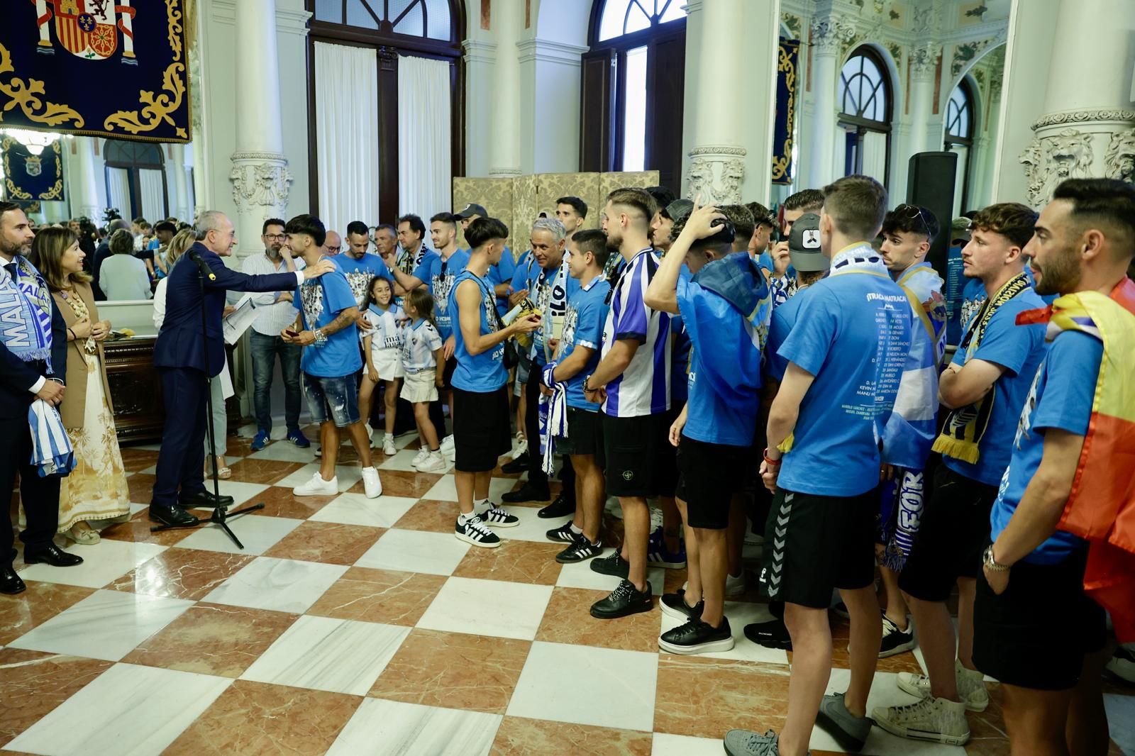 Recepción a los jugadores en el Ayuntamiento de Málaga