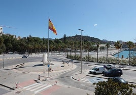 Espacio en la entrada del Palmeral del puerto de Málaga donde se ubicará la nueva noria.