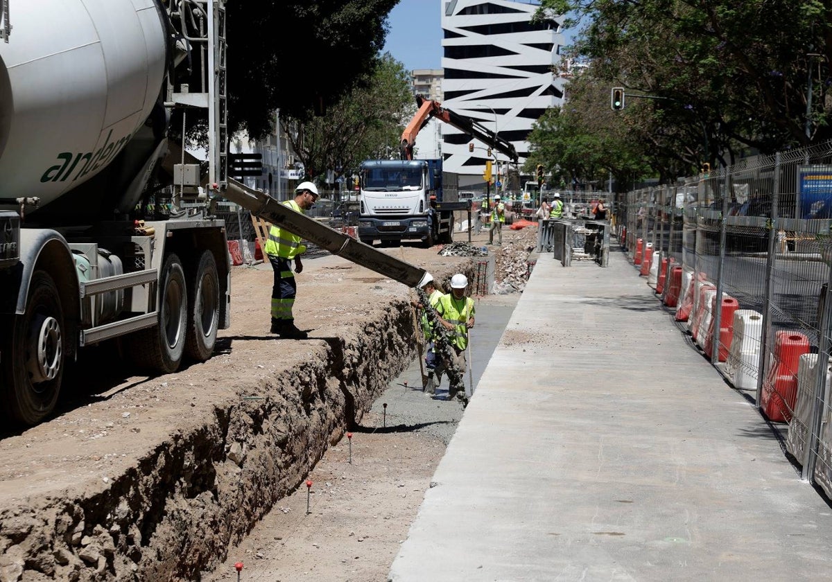 Obras del metro en la calle Hilera.