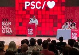 Dani Pérez, en su intervención en el congreso del PSC de Barcelona.