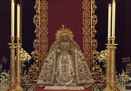 La Virgen de la Paz, al culto en el santuario de la Victoria.