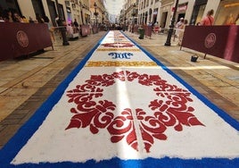 La alfombra de sal, esta mañana en calle Larios.