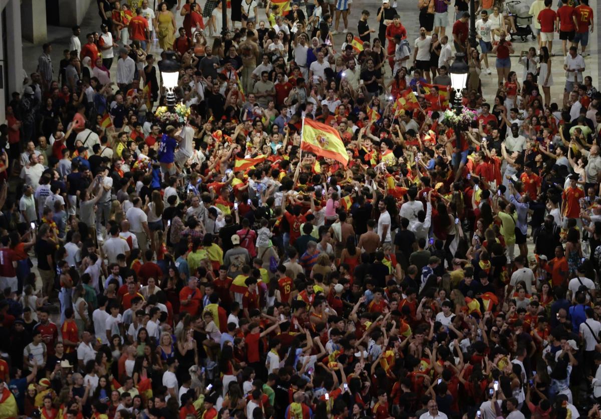 Euforia colectiva en Málaga tras el triunfo de la selección española