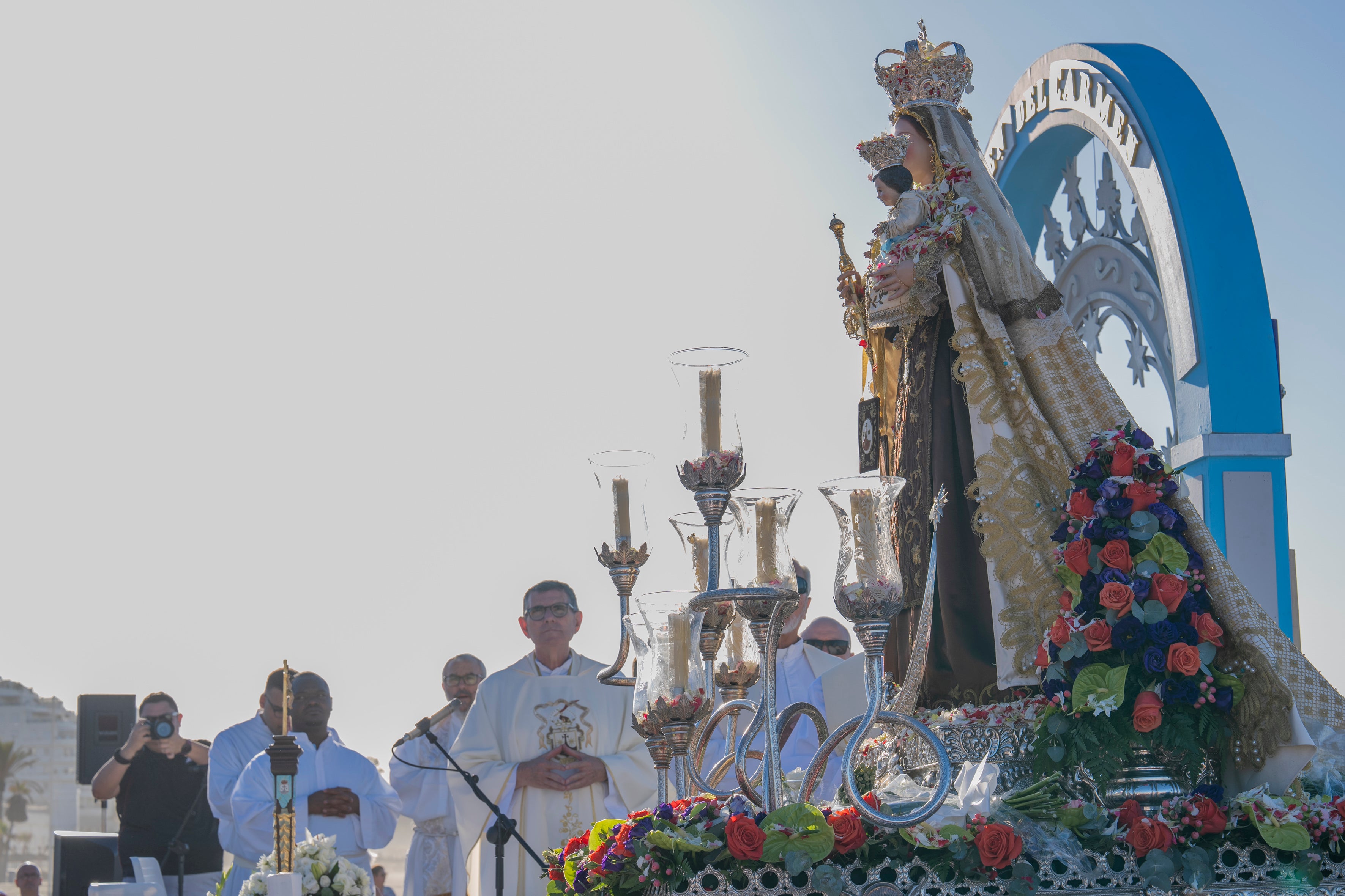 La Virgen del Carmen, en la procesión del martes por la mañana en Marbella