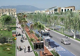 Recreación realizada años atrás del proyecto del bulevar sobre el pasillo que dejó el soterramiento del AVE.