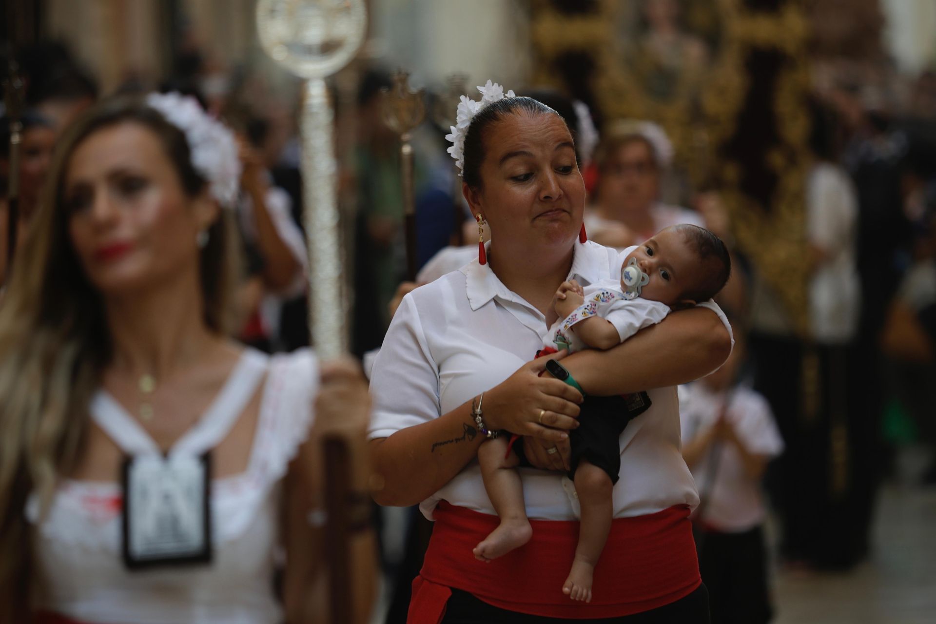 La Virgen del Carmen Coronada, en su procesión por el Centro de Málaga este sábado