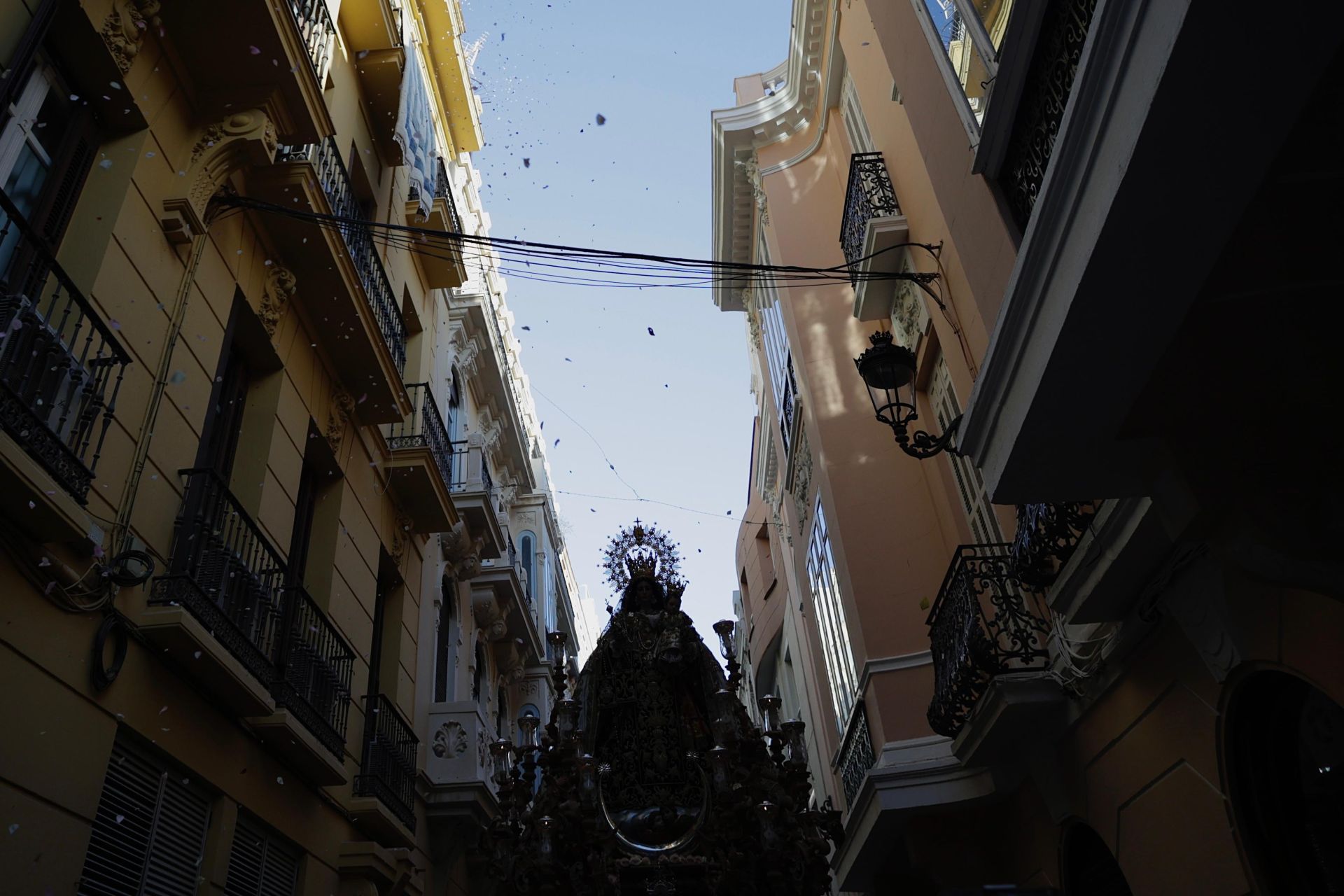 La Virgen del Carmen Coronada, en su procesión por el Centro de Málaga este sábado