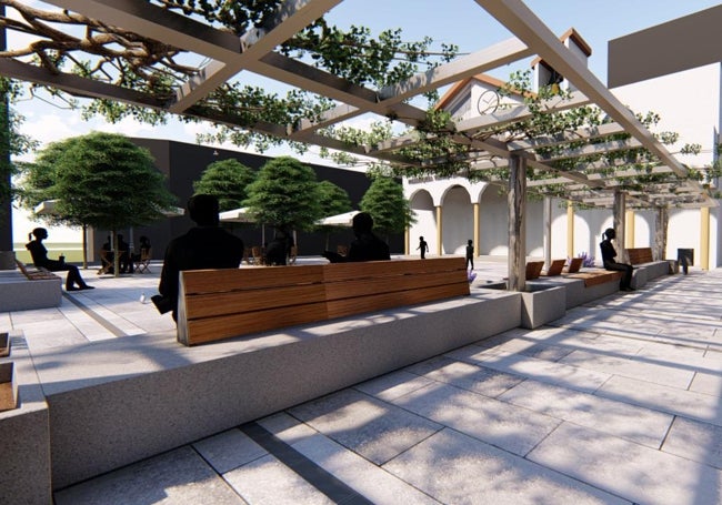 Zona de sombra que se prevé instalar en la plaza.