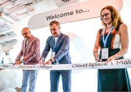 Tara Brady, presidente de Google Cloud EMEA; Dominick Delfino, vicepresidente de Global Security Sales de Google Cloud y Cristina Pitarch, directora de Google Cloud Security EMEA.