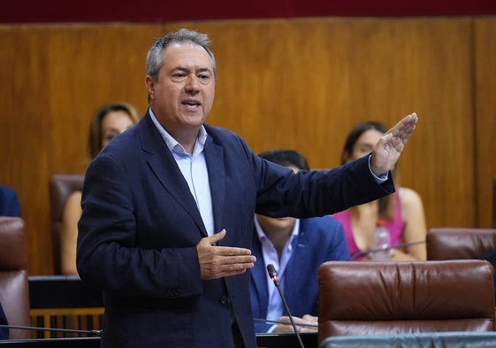 Juan Espadas, durante su intervención en el pleno.