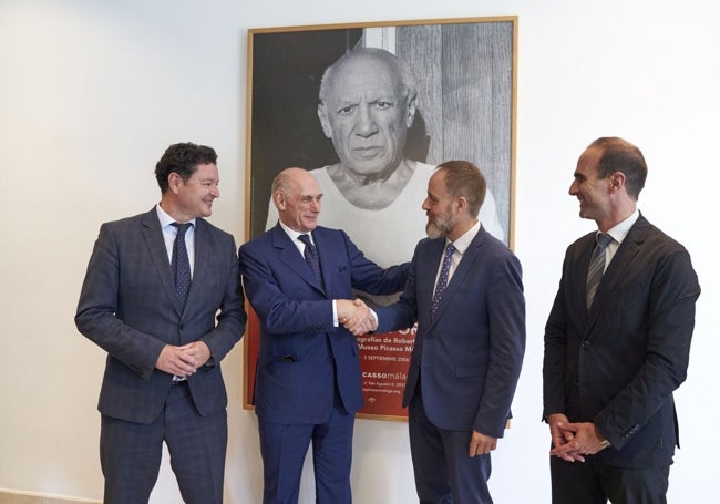 Gerardo Cuartero de CaixaBank, Bernard Ruiz-Picasso, Juan Carlos Barroso de Fundación 'la Caixa' y Miguel López-Remiro.