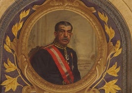 Retrato de Bergamín en el Salón de los Espejos, por Moreno Carbonero.