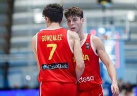 Hugo González y Mario Saint-Supéry, en el partido contra Turquía.