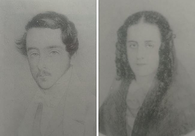 José de Salamanca hacia 1830 y Petronila Livermore en una miniatura del marqués de Salamanca