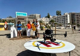 Uno de los drones que forman parte del servicio de aerovigilancia de Fuengirola.