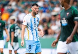 Roko Baturina, en la primera parte del Racing de Ferrol-Málaga.