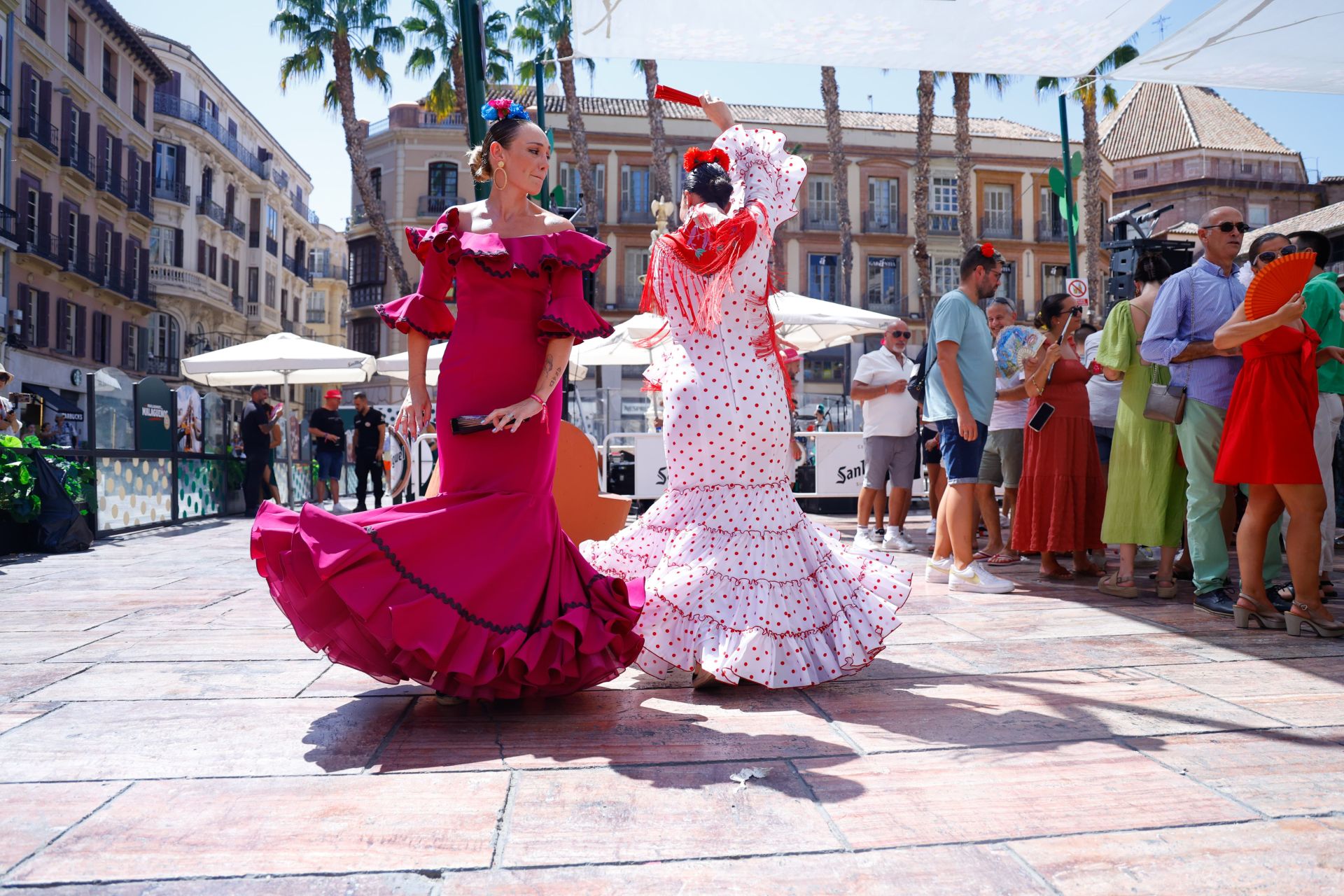 Ambiente en la Feria del centro de Málaga este martes 20 de agosto