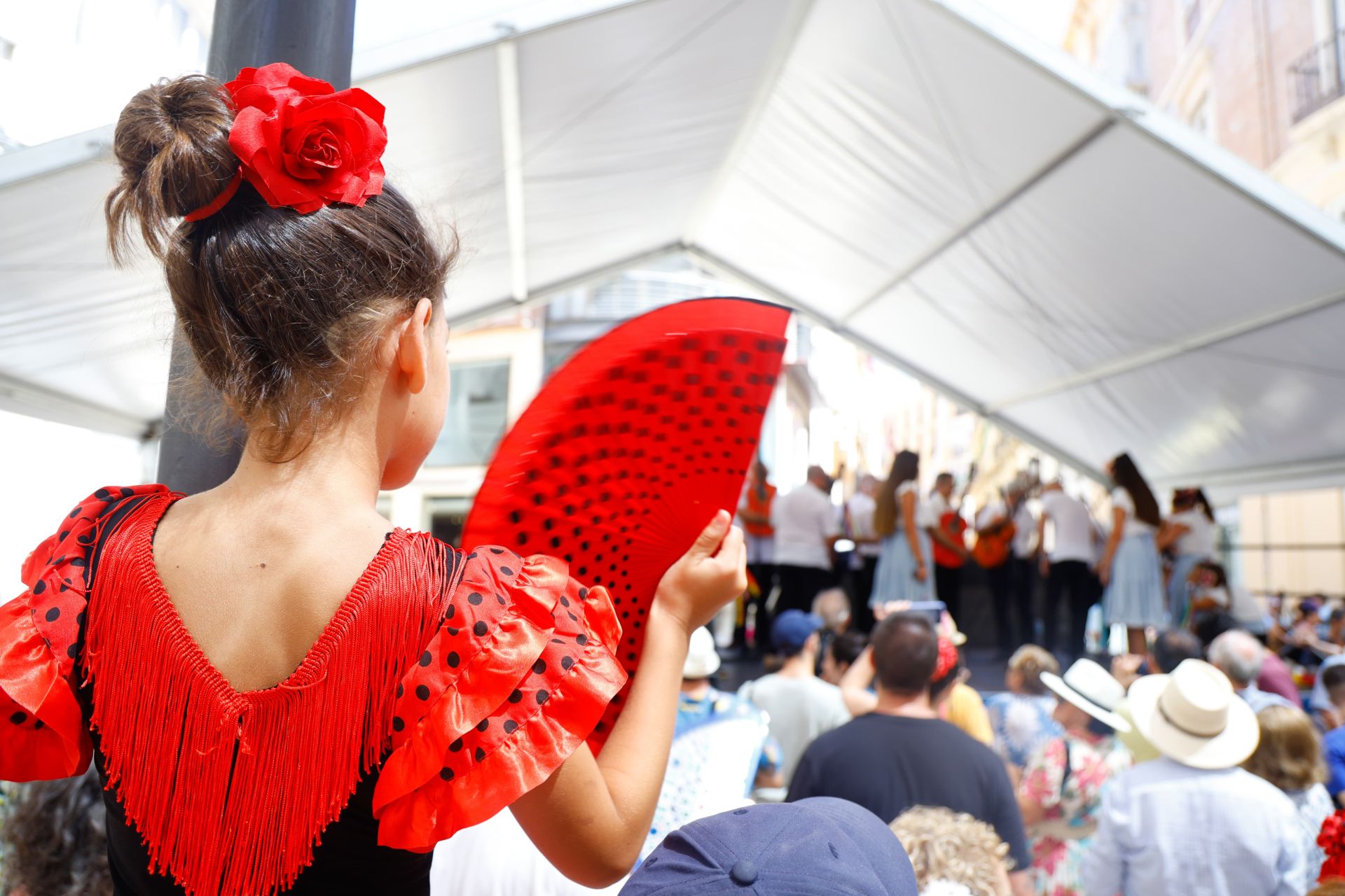 Ambiente en la Feria del centro de Málaga este martes 20 de agosto