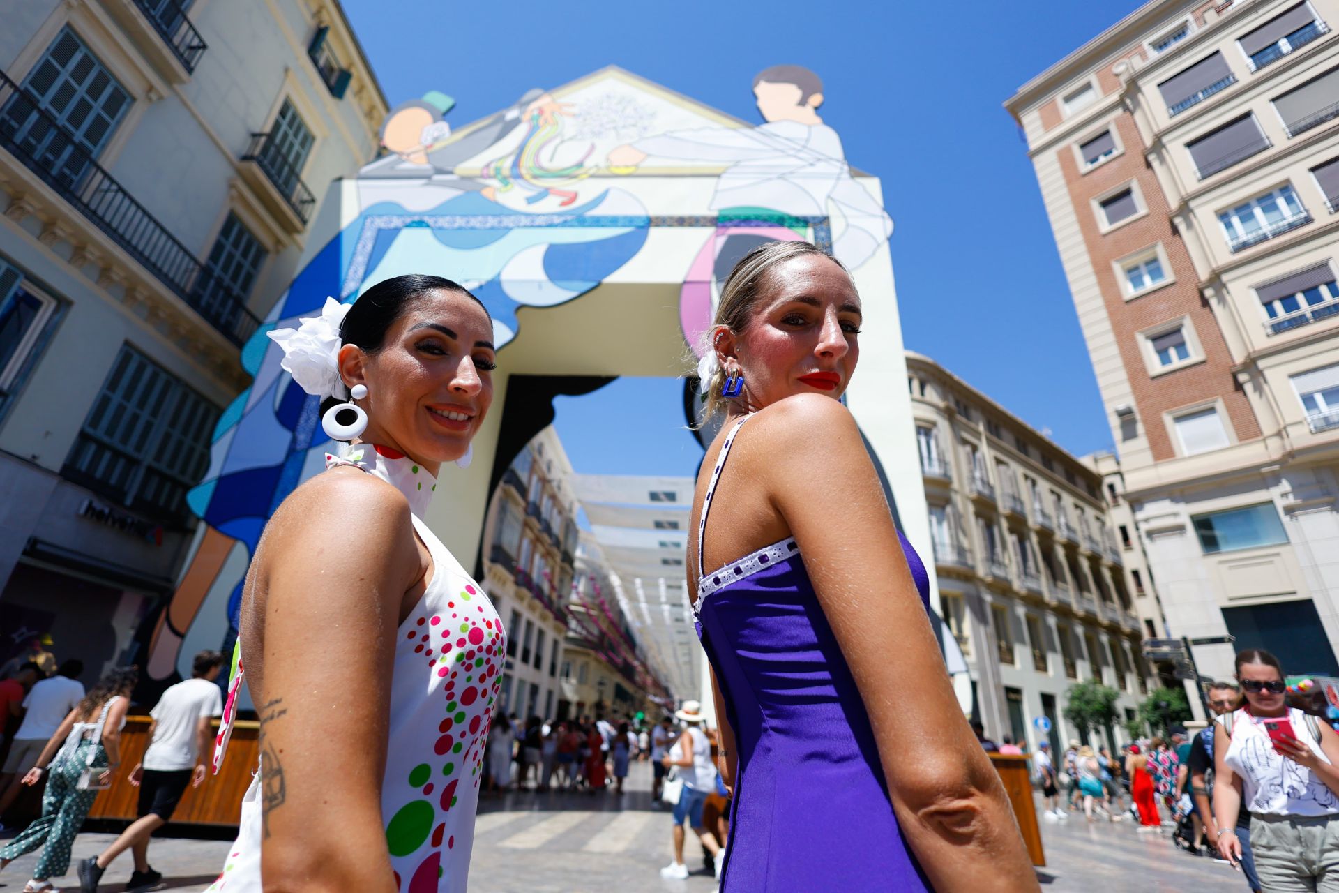 Ambiente en la Feria del centro de Málaga este martes 20 de agosto