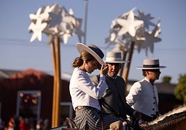 Caballistas durante la feria del Real.